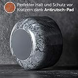 Madeco - Edler Marmor Mörser mit Stößel - Perfekt geeignet für Gewürze, Kräuter & Nüsse - Steinmörser Set mit praktischem Antirutsch-Pad (14 x 8,5 cm) - 2