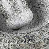 Relaxdays Granit Mörser mit Stößel 17 cm Durchmesser, robuster, langlebiger Steinmörser, echter Granit poliert, grau - 4