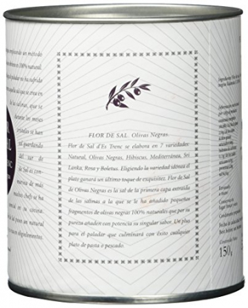 Gusto Mundial Flor de Sal d’Es Trenc Olivas Negras Salz 150g | unbehandeltes, naturbelassenes Meersalz aus Mallorca | Mit Griechischen Calamata Oliven - 2