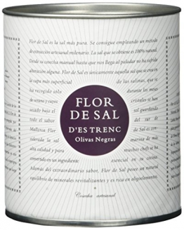 Gusto Mundial Flor de Sal d’Es Trenc Olivas Negras Salz 150g | unbehandeltes, naturbelassenes Meersalz aus Mallorca | Mit Griechischen Calamata Oliven - 1